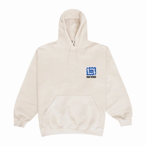 KBAR X UN:IK 'Logo' Vintage Washed Hoodie - Ivory Warm Outfit