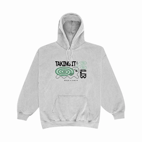 KBAR X UN:IK 'Taking It Slow' Vintage Washed Hoodie - Grey lake swimming