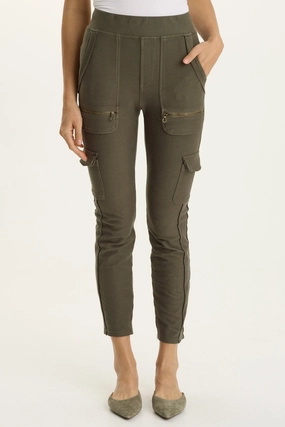 Everyday Look Rubberized Waistband Edge Keelie Twill Knit Elevated Pocket Legging