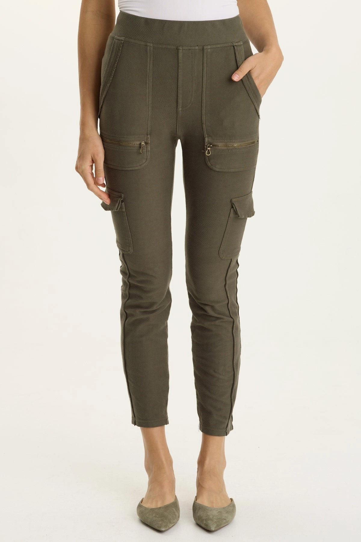 Keelie Twill Knit Elevated Pocket Legging Light Stretch