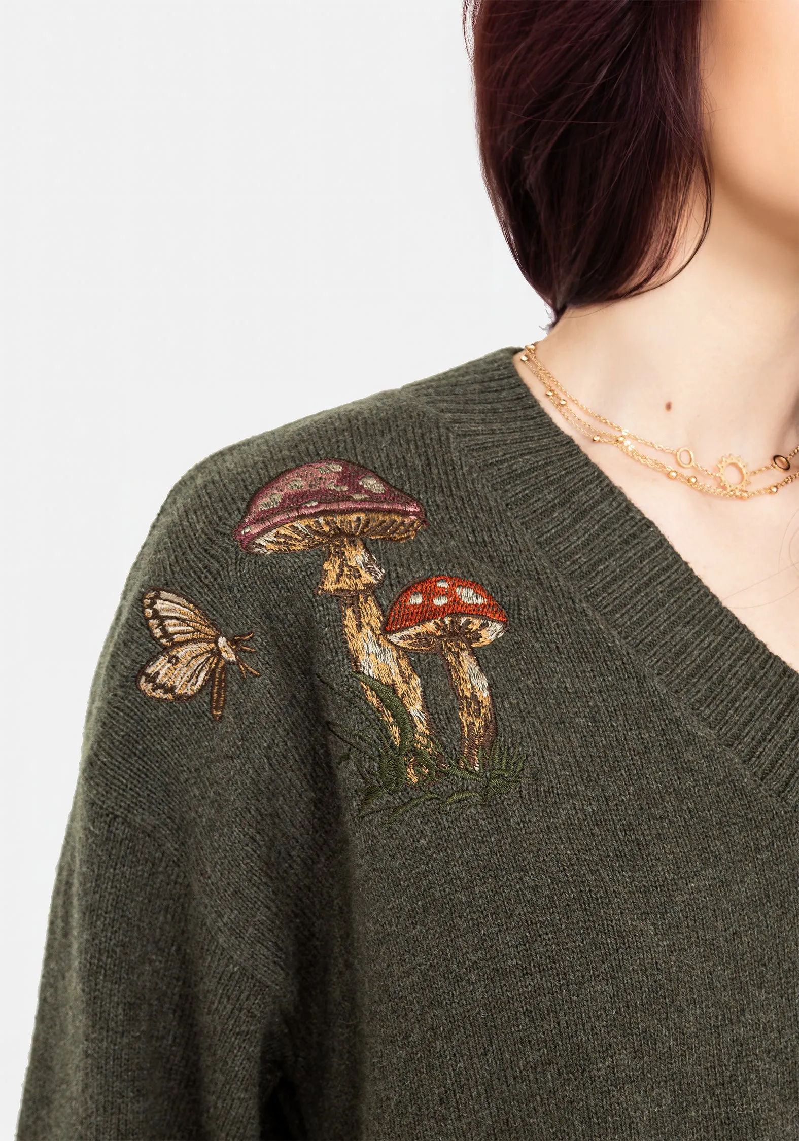 Athletic Keira Cotton Toadstool Embroidered Jumper