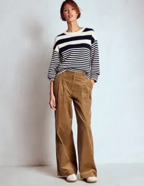 Kensington Cord Trousers-Latte Simple Cut