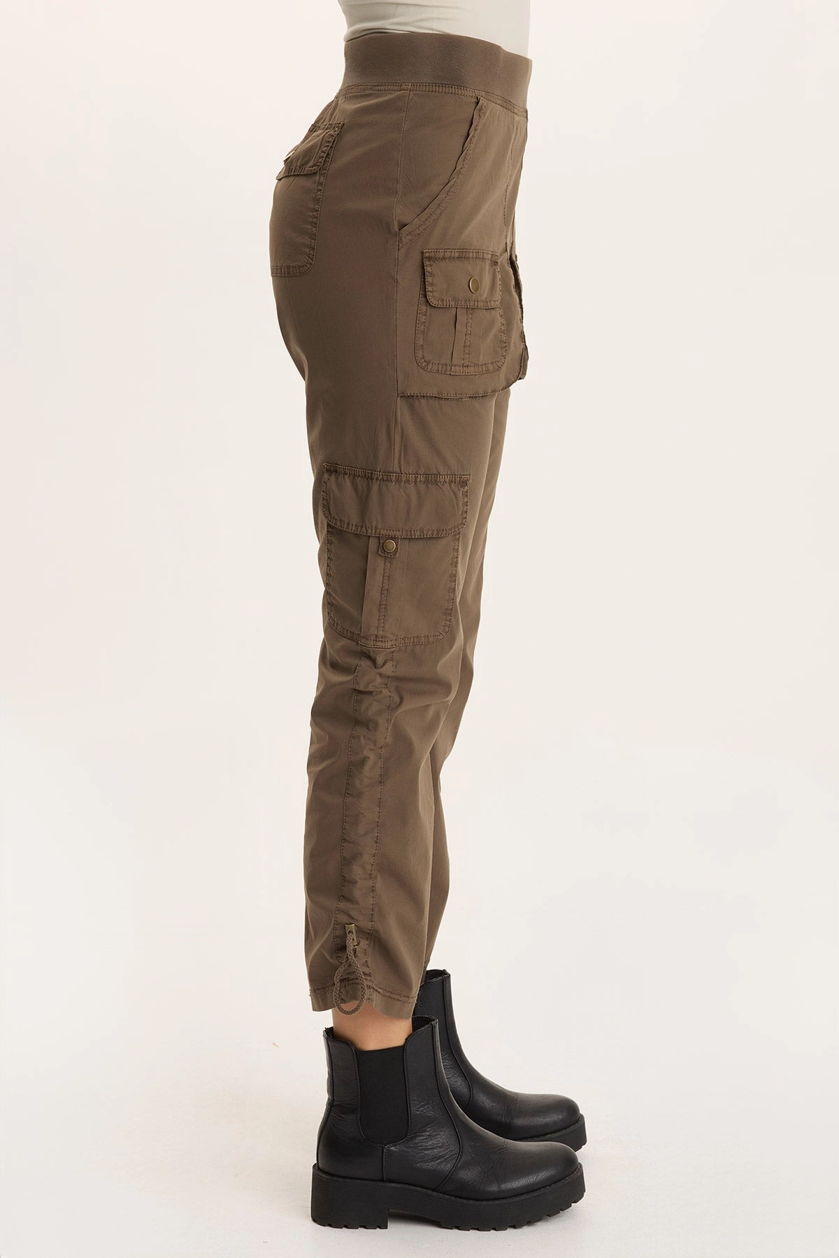 Keon Adjustable Cord Slim Leg Cargo Pant Weekend Style luxe feel