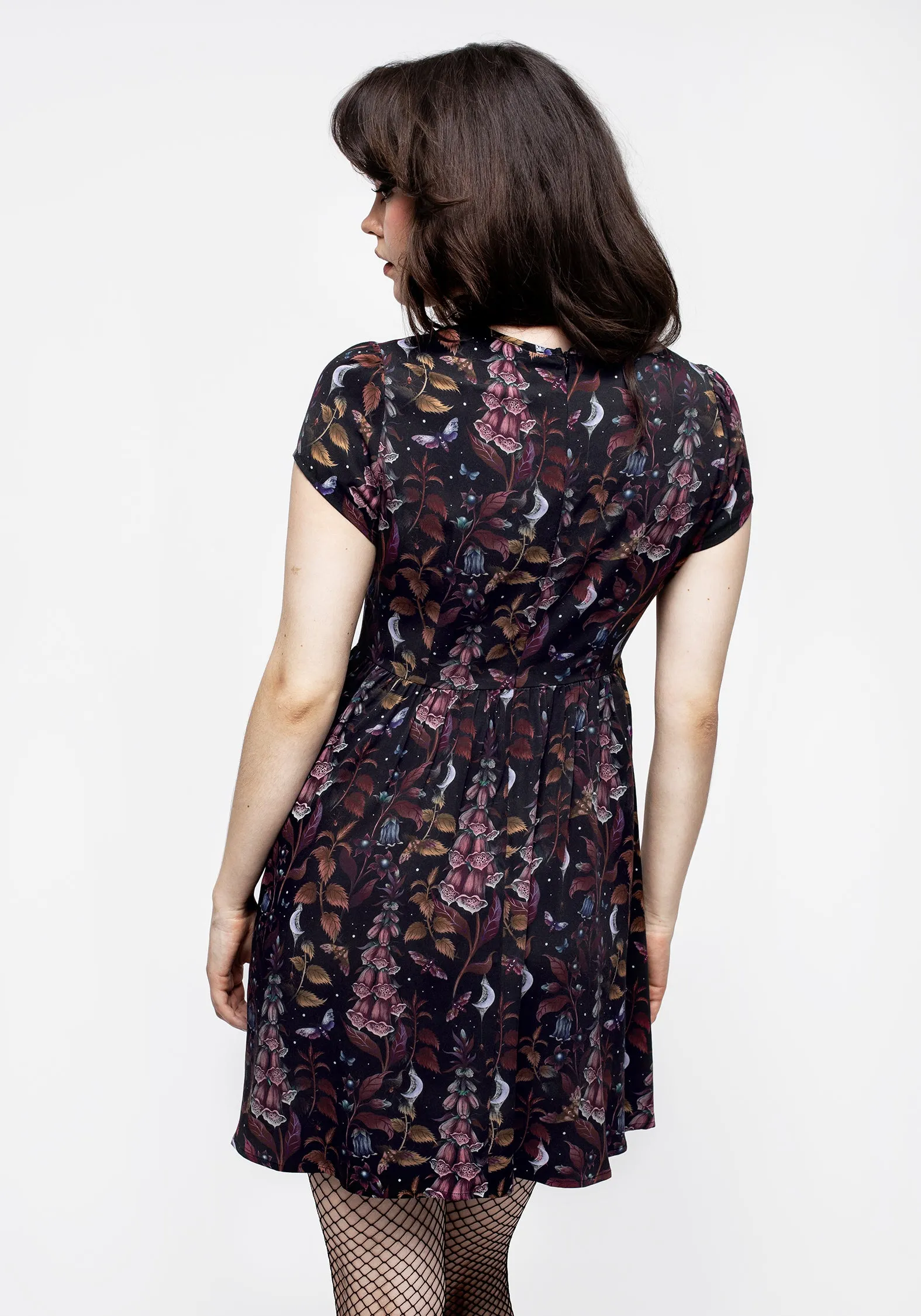Foxglove Mini Skater Dress Gemstone-Detail
