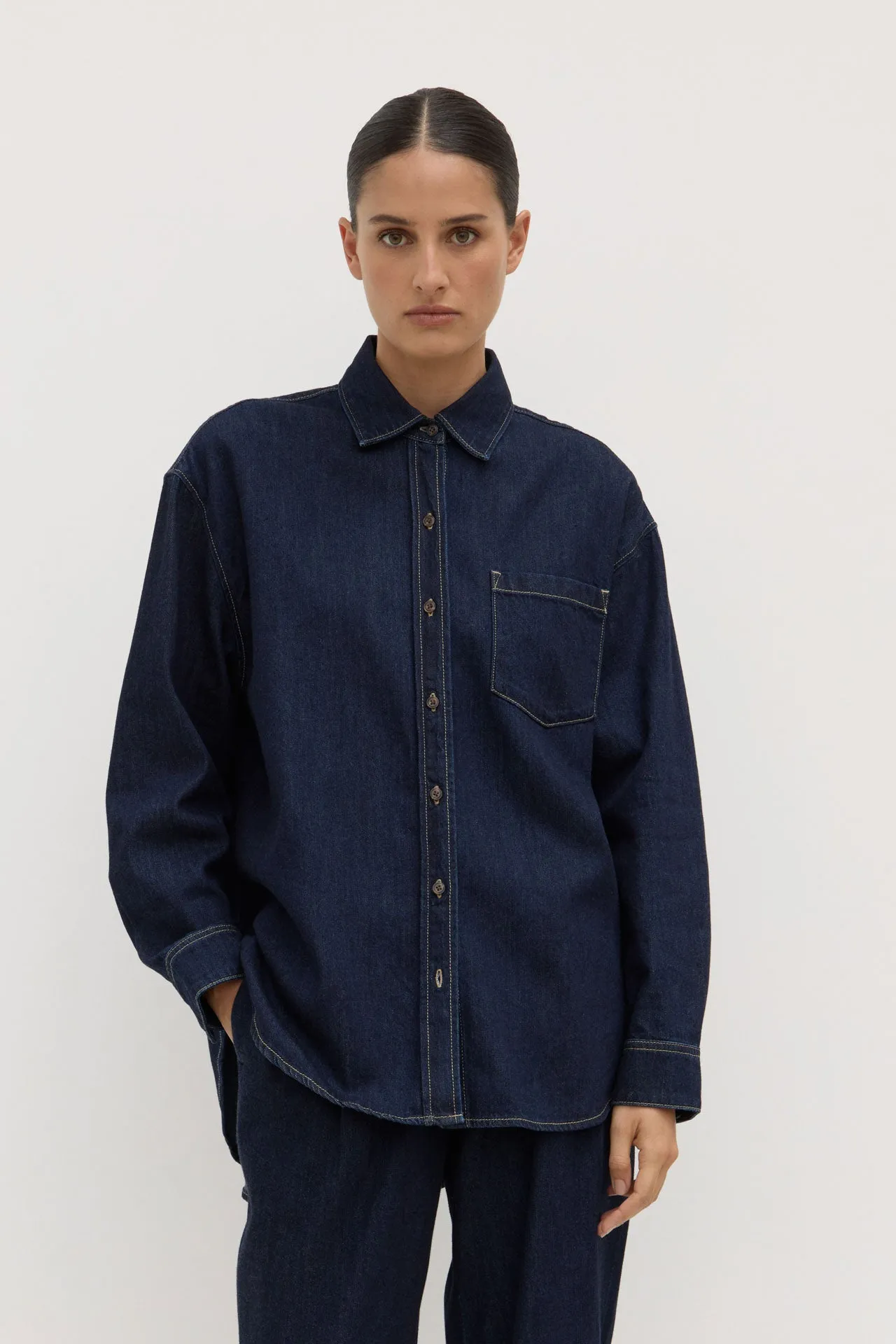 First Date Kiera Recycled Denim Shirt