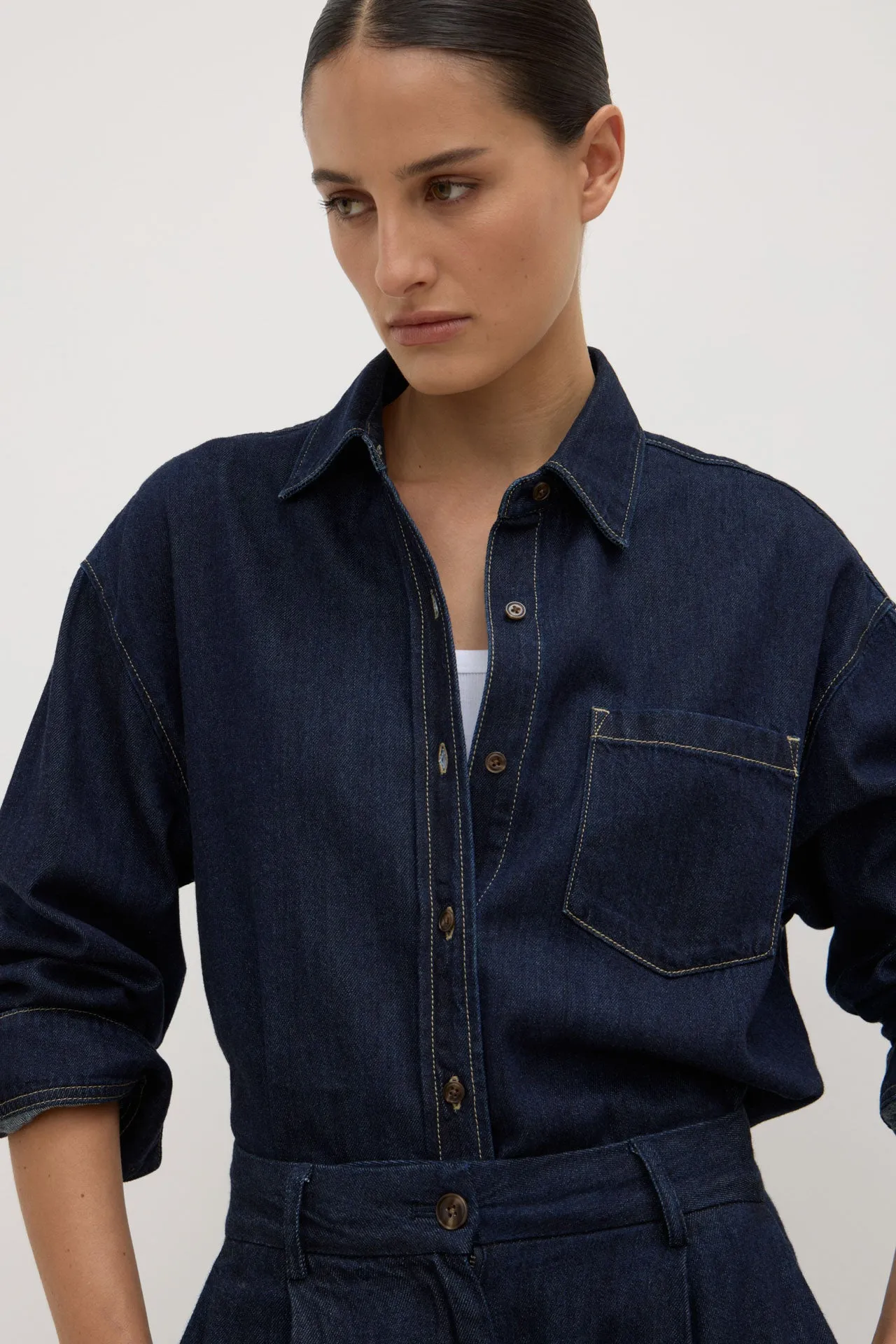 Trendy Pattern Kiera Recycled Denim Shirt