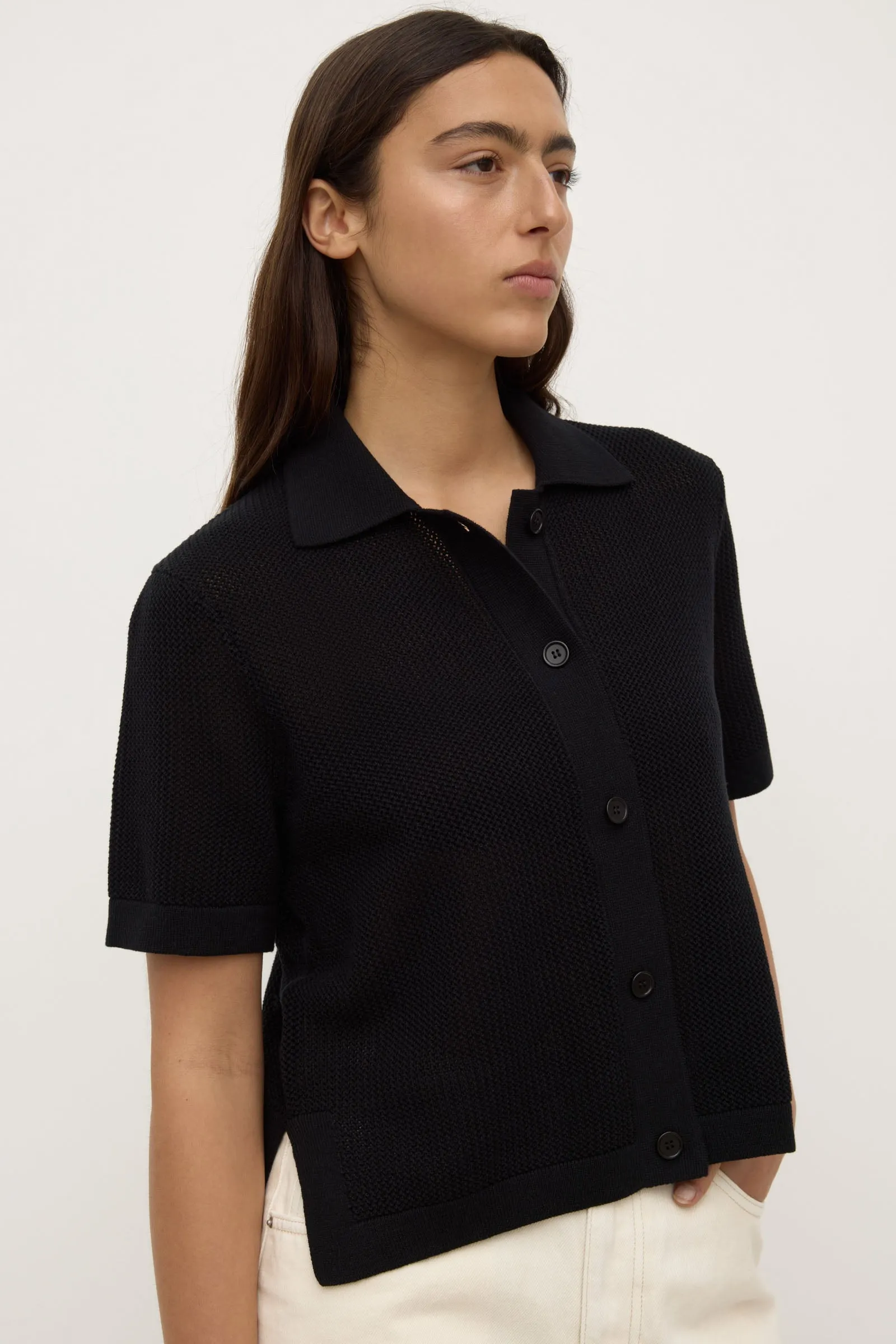 Quick Release Cuffs Matte Look Kismet Knit Short Sleeve Shirt