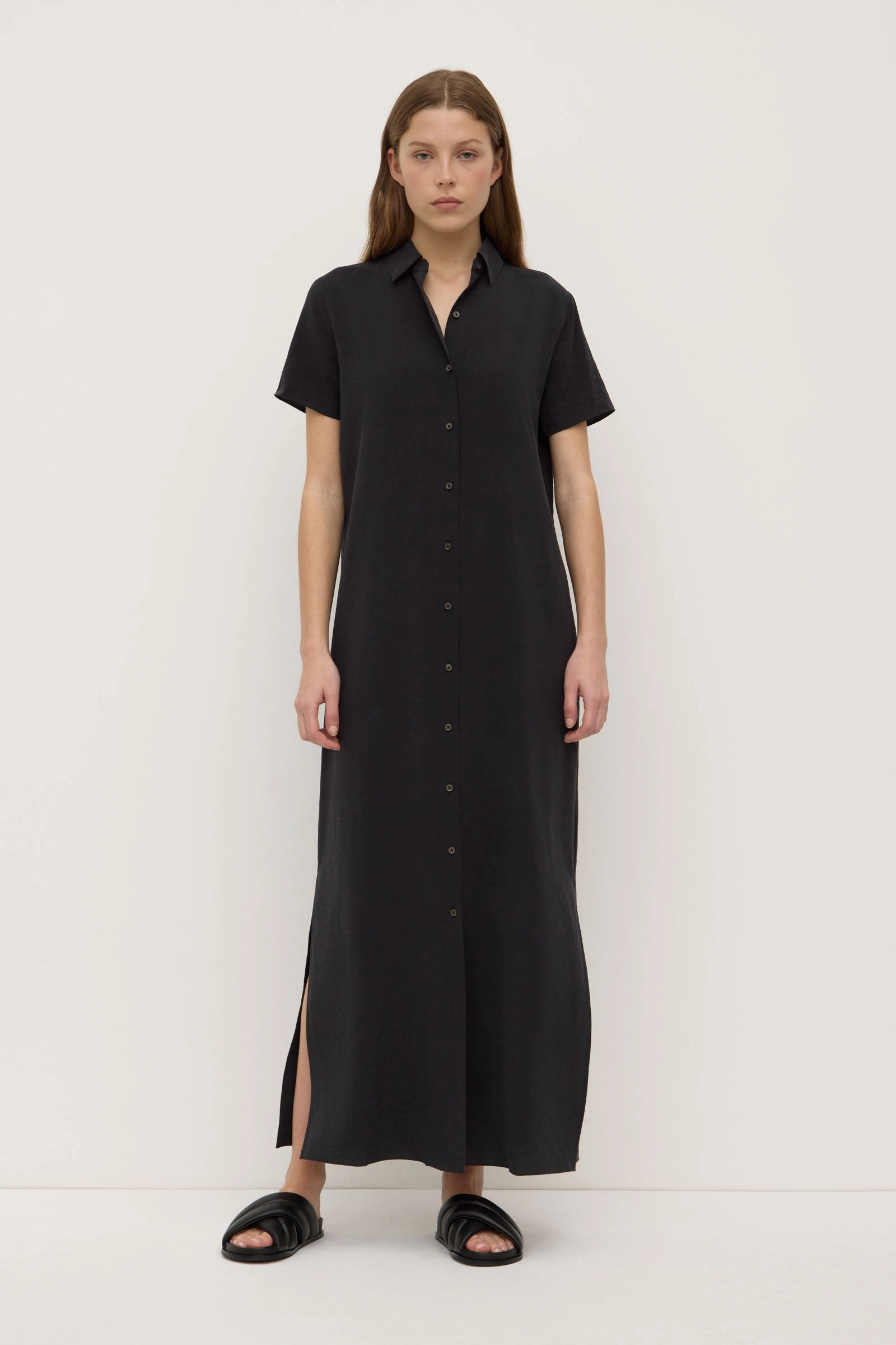 Light Layers Heather Silk Blend Shirt Dress