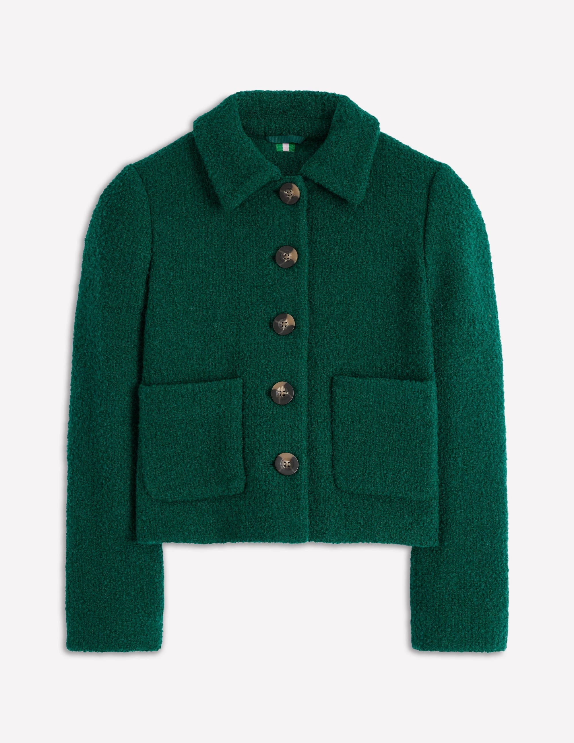 Detachable Hood Knightsbridge Wool Jacket-Emerald Night