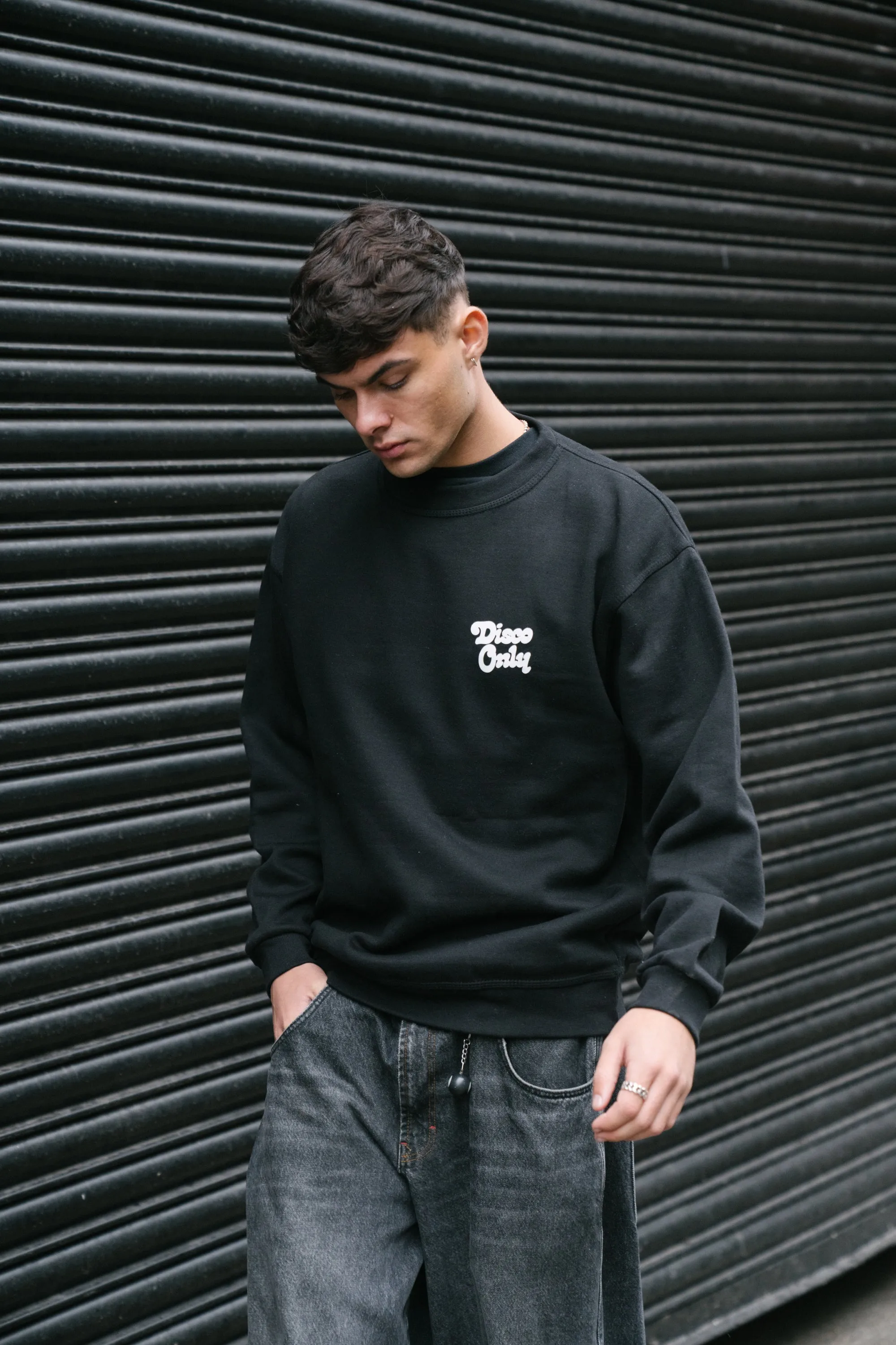 DISCO ONLY 'Play It Twice V2' Sweater - Black Warm Comfort Casual Warmth
