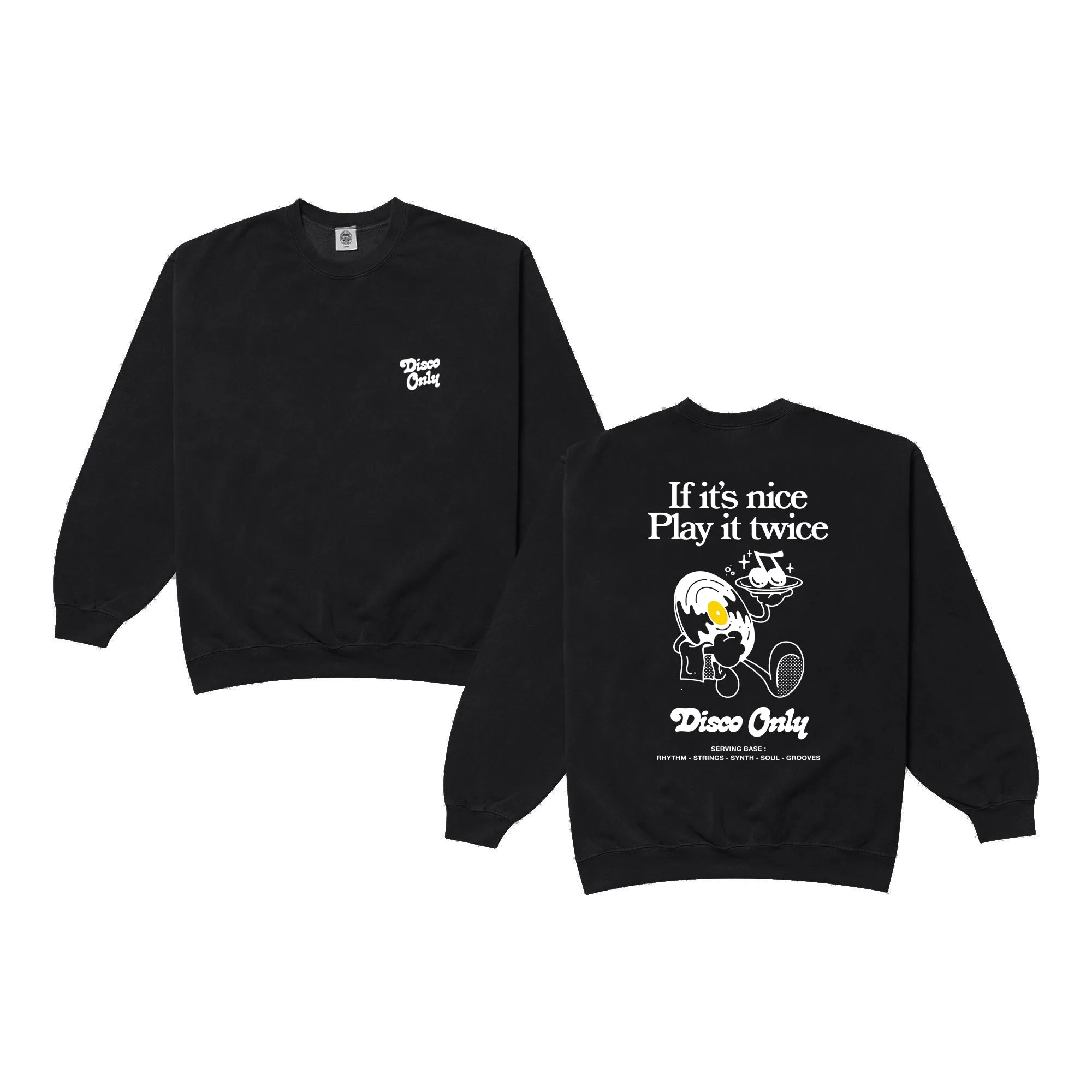DISCO ONLY 'Play It Twice V2' Sweater - Black Soft Knitwear Brushed Interior