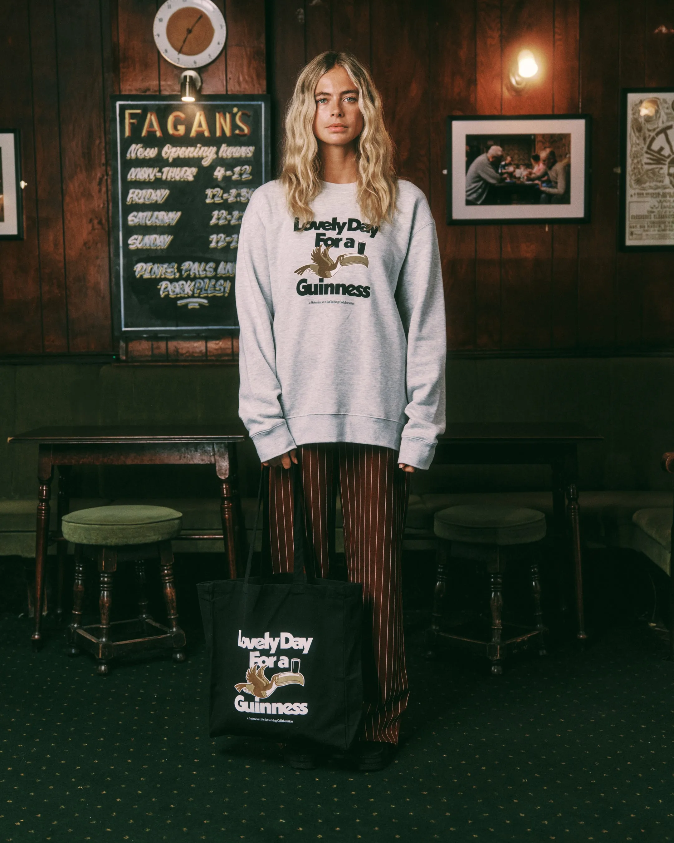 Eco Friendly Knitwear Guinness x UN:IK 'Lovely Day' Sweater - Ash Grey