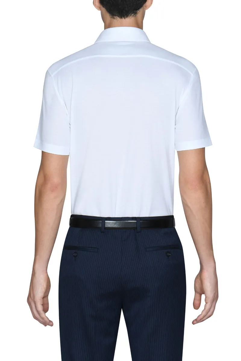 Knit Short Sleeve Smart Shirt | White WH001Z Sustainable Manufacturing Process