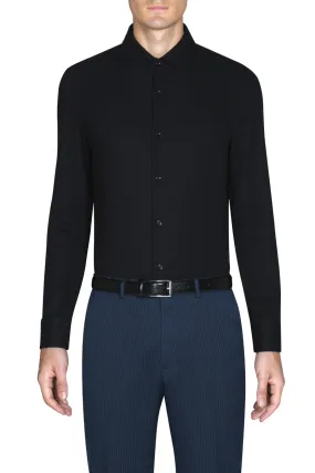 Knit Smart Shirt | Black BKFD01 Versatile Layering Piece