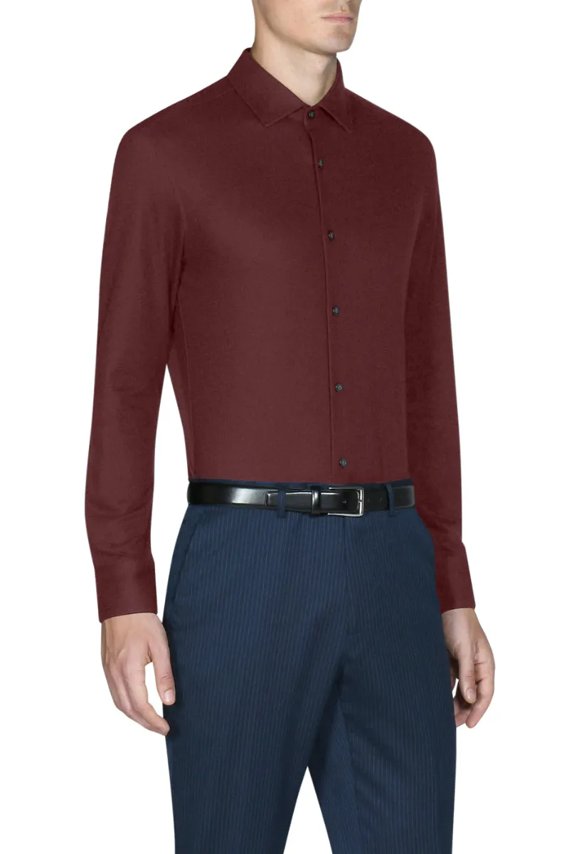 Knit Smart Shirt | Burgundy RDE179 Travel Essential