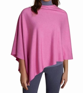 Moisture Wicking Fibers Ultimate Layering Tech Poncho In Jackie O' Pink