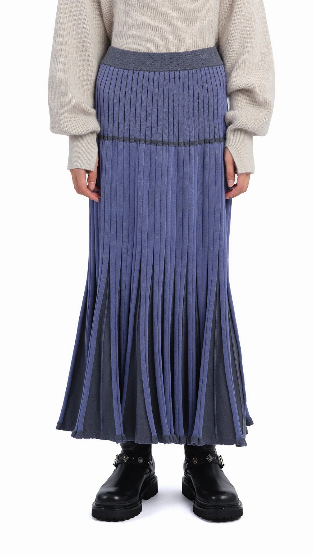 Knitted Flare Skirt Semi Sheer