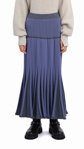 Knitted Flare Skirt Semi Sheer