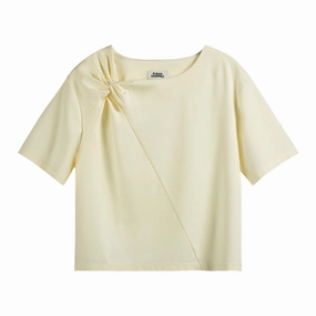 Knotted Shoulder SS Tee Soft and Cozy Soft Finish