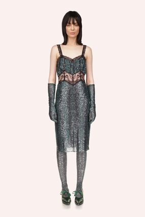 Snakeskin Sequin & Lace Midi Dress Refined Form