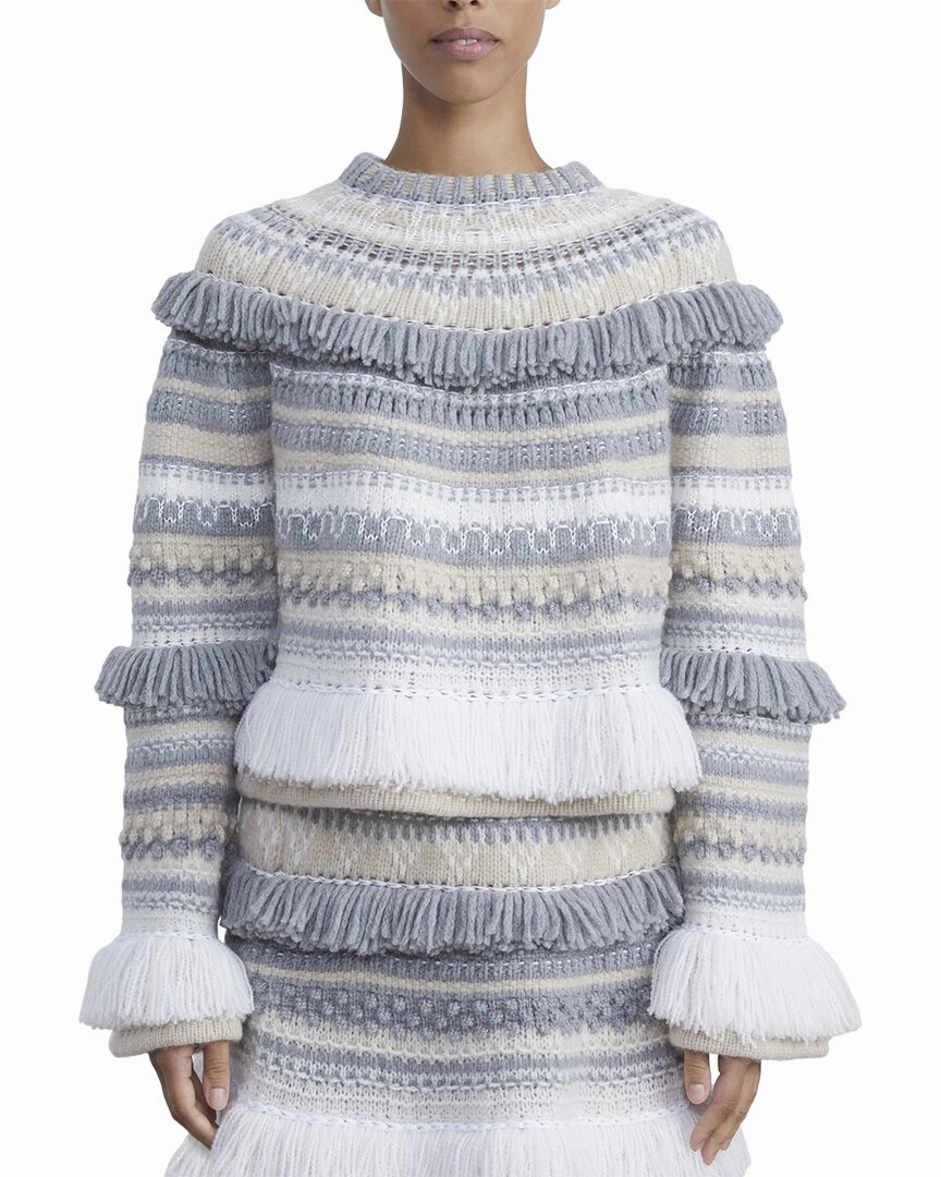 Fashion Layers Comfy Style Lafayette 148 New York Fair Isle Fringe Wool Sweater