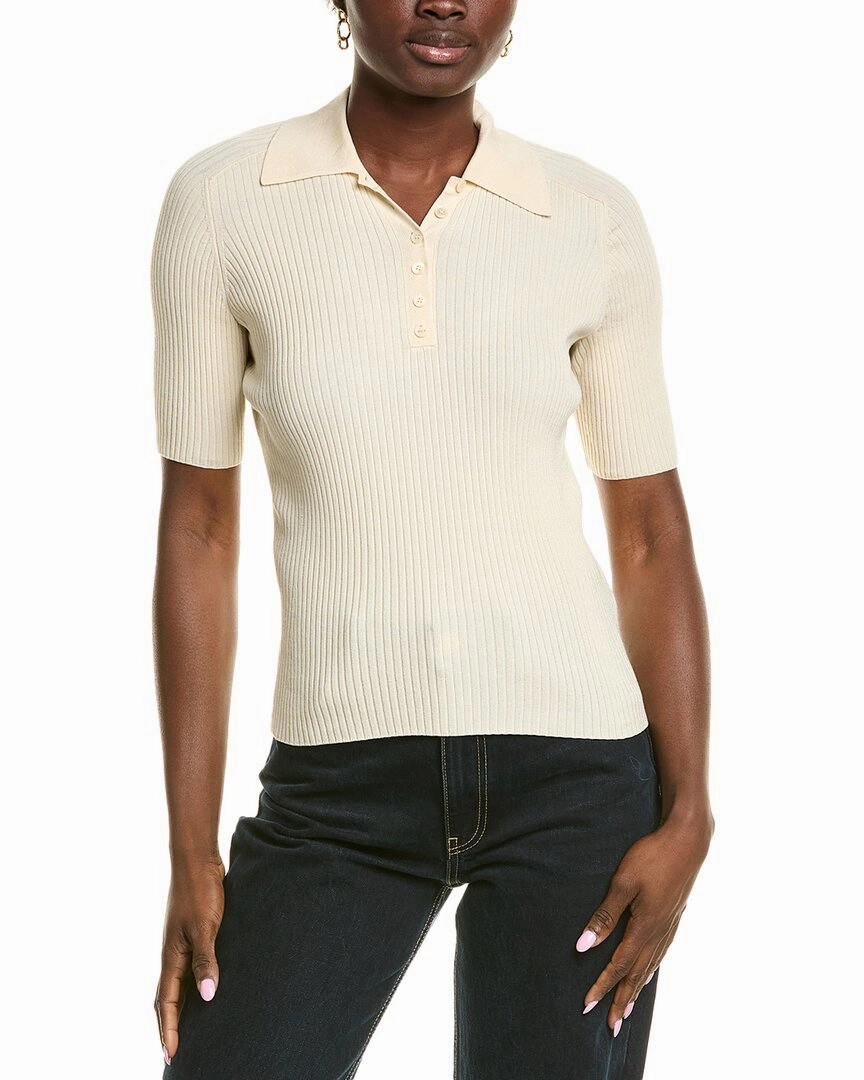 Four Way Stretch Fabric Trendy Design Lafayette 148 New York Polo Silk-Blend Sweater