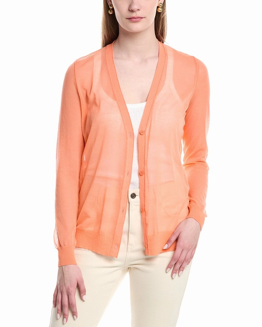 Functional Fashion Soft Knit Layer Lafayette 148 New York V-Neck Button Front Wool-Blend Cardigan