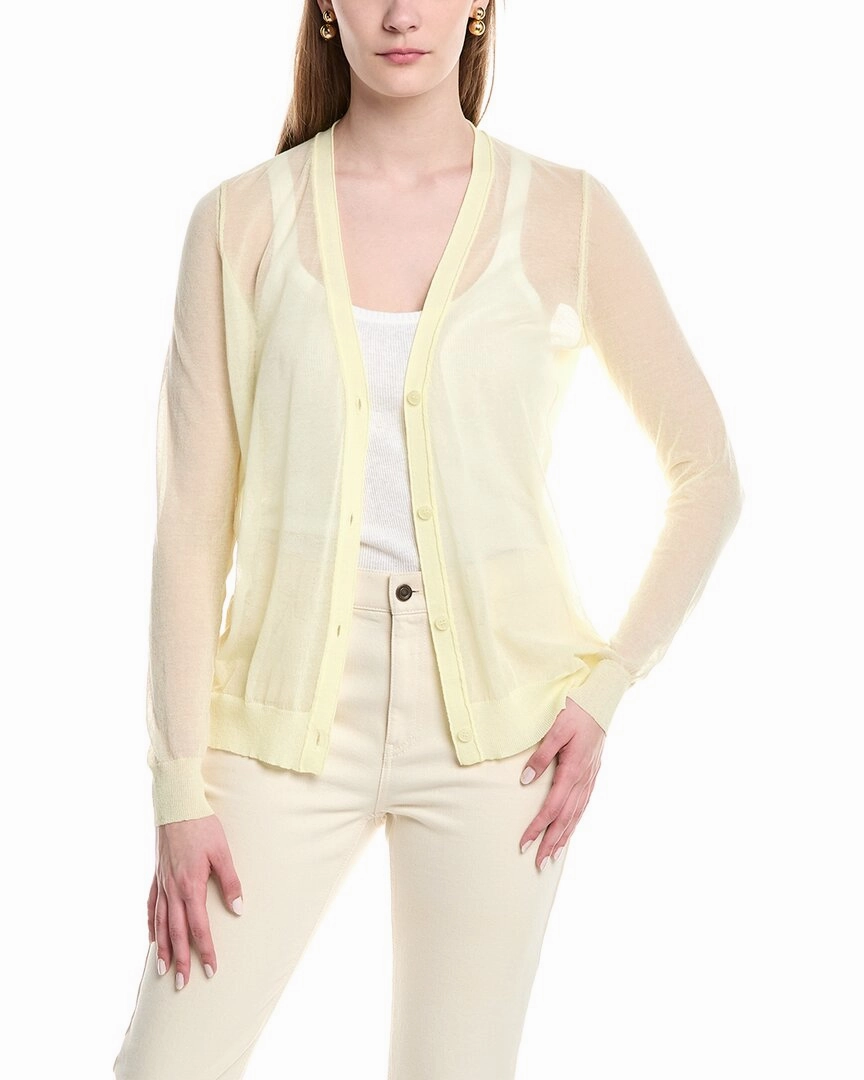 Lafayette 148 New York V-Neck Button Front Wool-Blend Cardigan Cozy Look Cozy Wardrobe