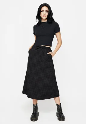 Soft Movement Tiered Design Ziggy Check Midi Skirt