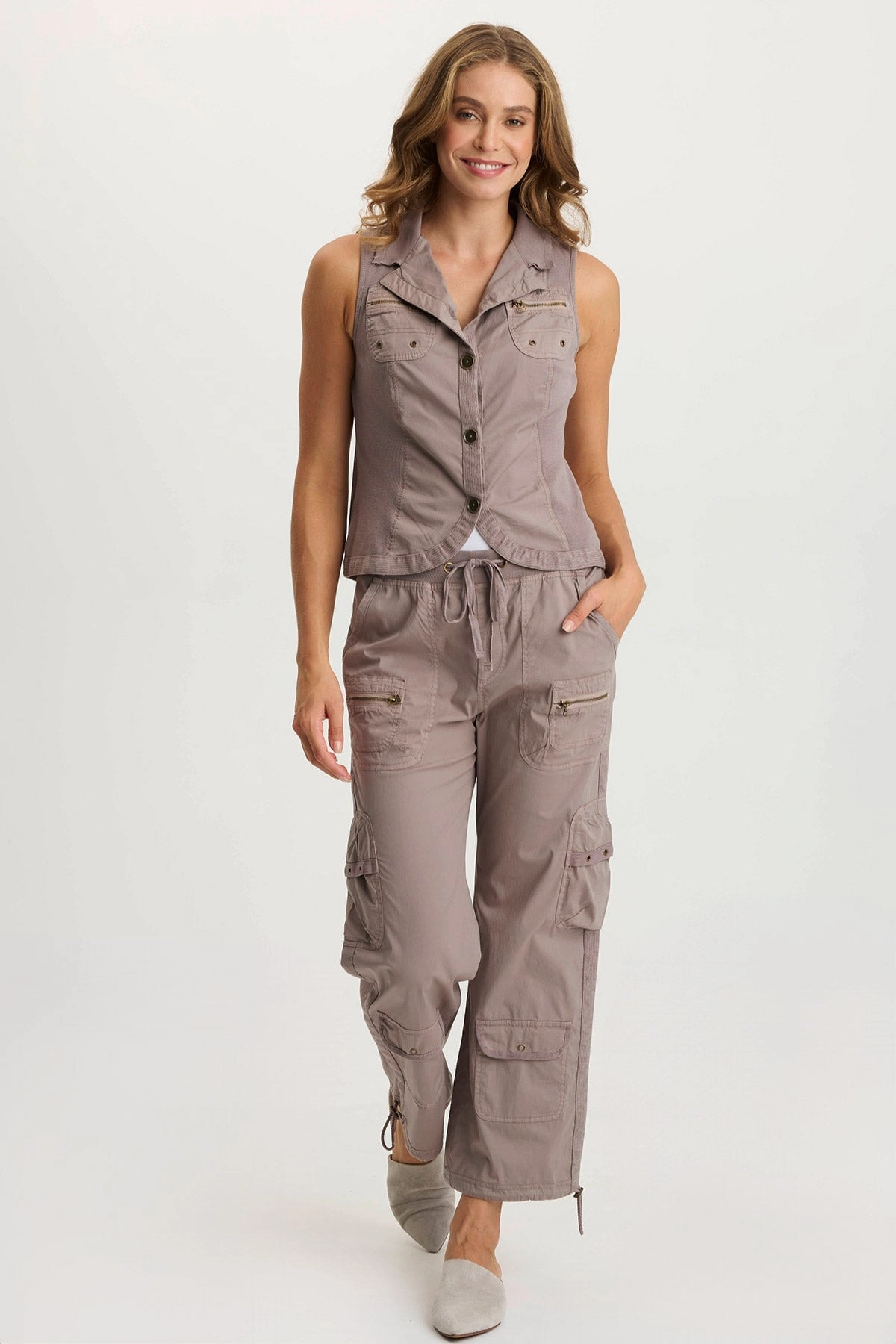 Langley Poplin Cinched Leg Cargo Pant Stylish Comfort