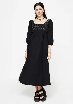 Beauty Feel Larissa Hand Embroidered Smocked Midaxi Dress