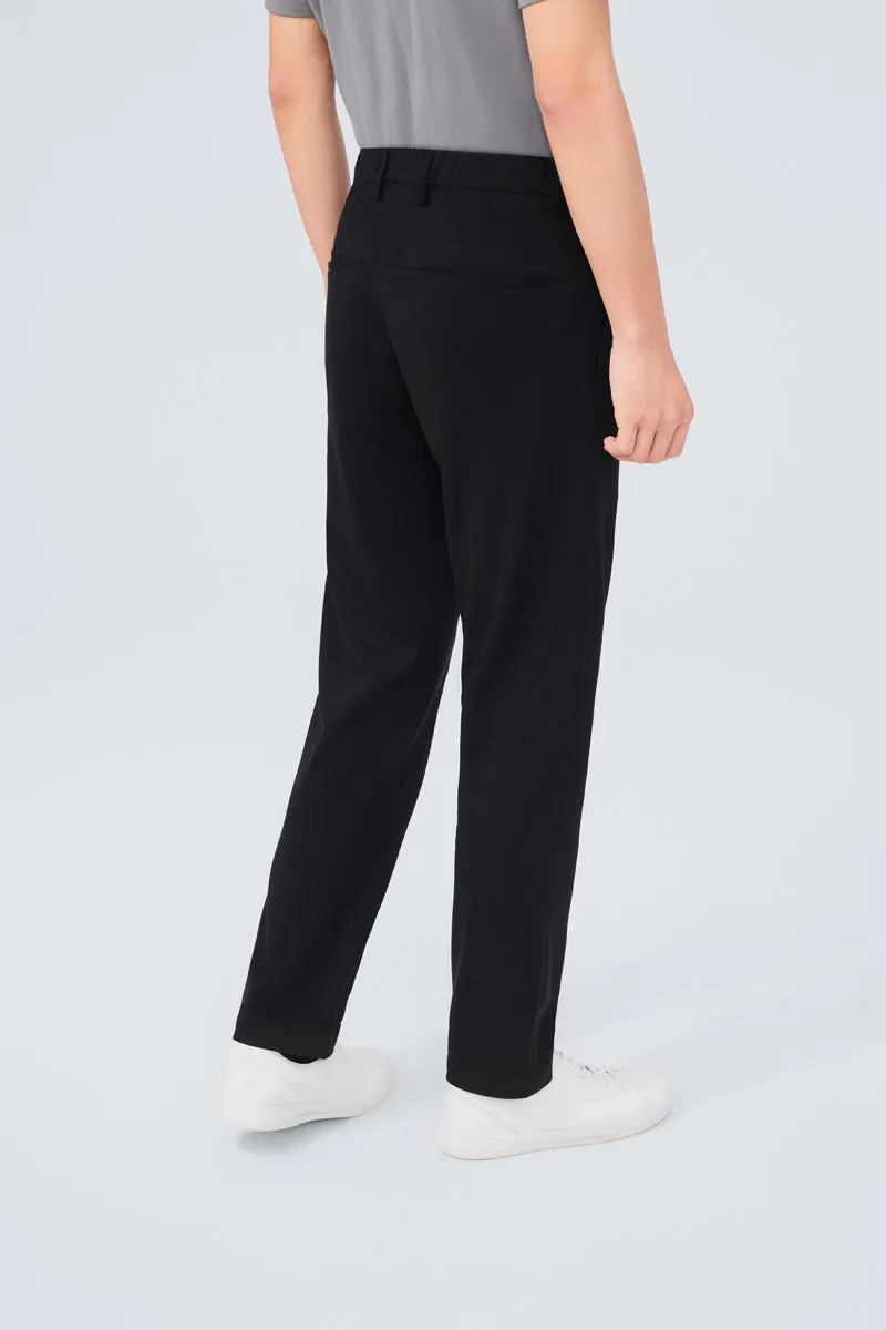 CottonSTRETCH Lightweight Knit Smart Pants | Black BKFD01 Tough Flex