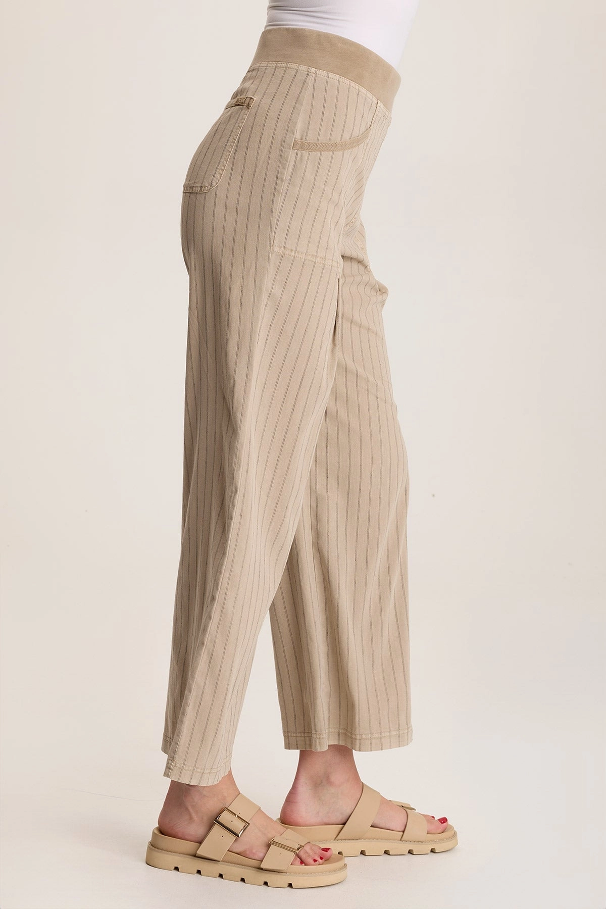 Laughlin Striped Linen Wide Leg Pant ThermalInsulation Essential Layer
