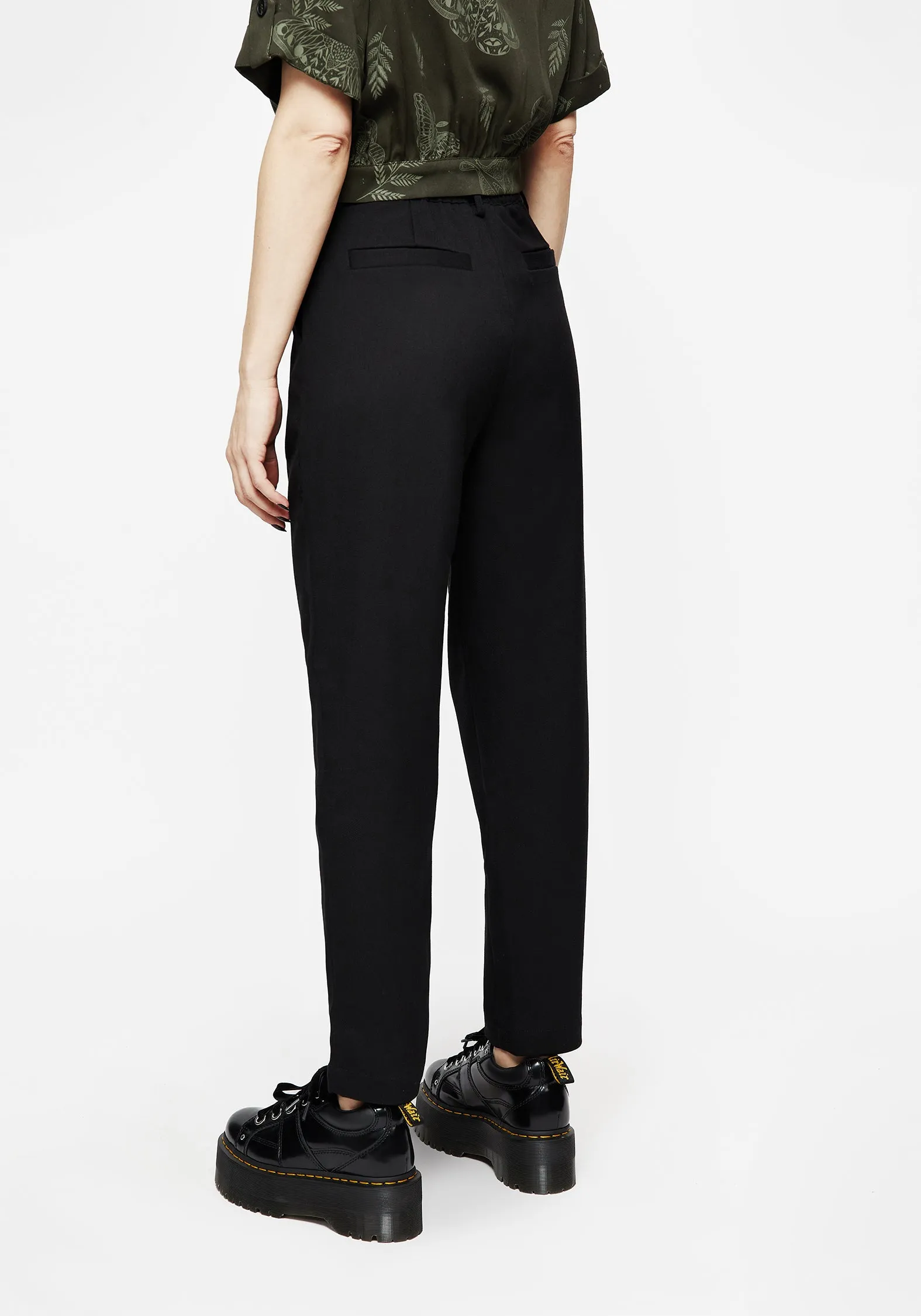 Marsilea Fern Embroidered Tapered Tailored Trousers Comfortable Layers Training Wear