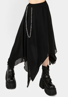 Tassel accents Statement Fashion Levitate Chain Detail Midi Skirt