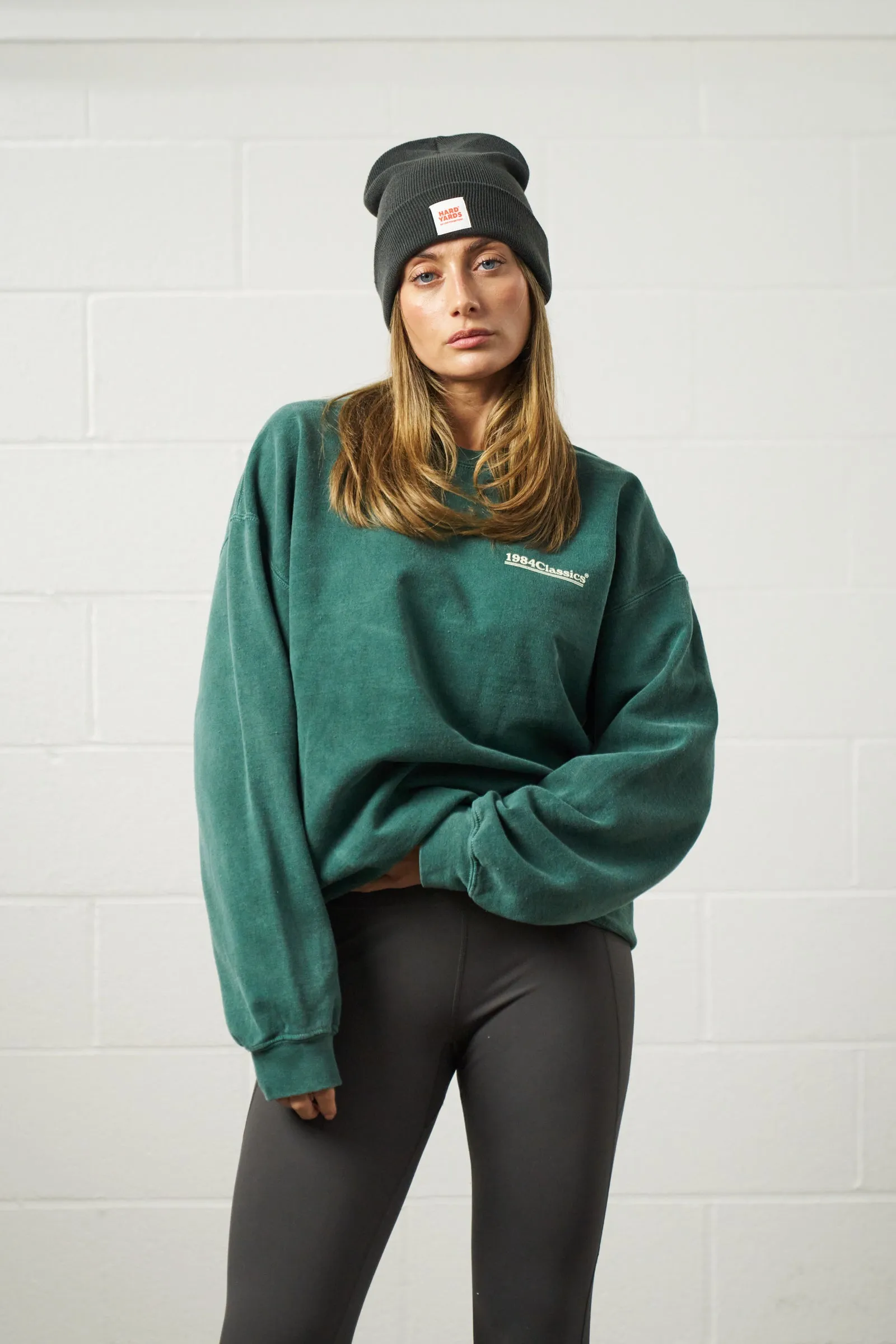 Vice 84 'Classics' Vintage Washed Sweater - Forest Eco Certified Fabrications Trendy Wear