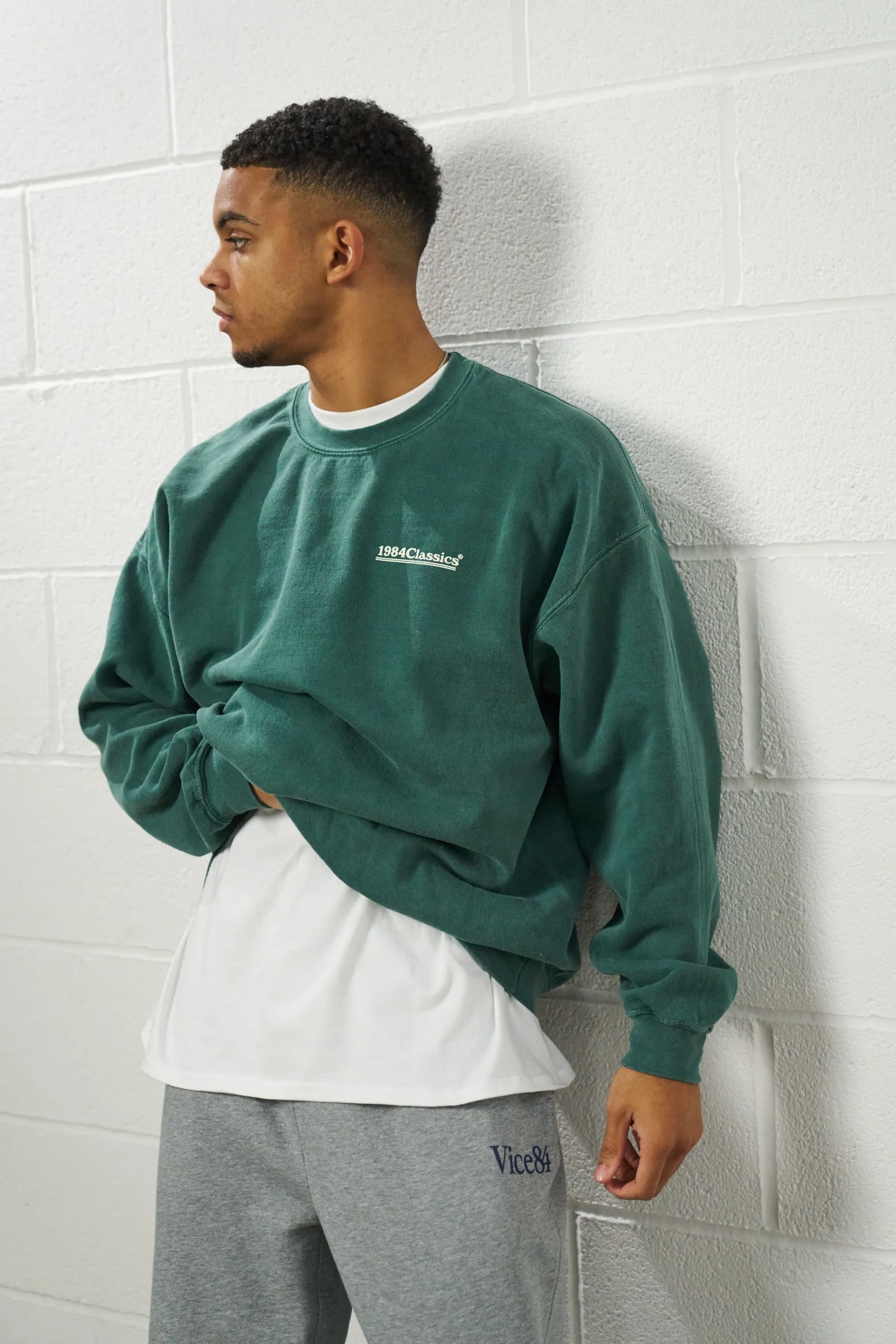 Vice 84 'Classics' Vintage Washed Sweater - Forest All Season Knitwear Versatile Piece