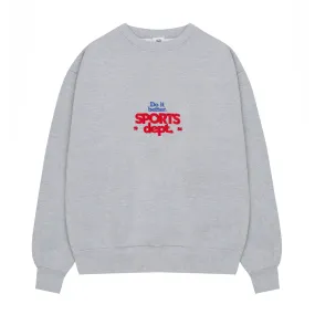 Vice 84 'Sports Dept' Heavyweight Embroidered Sweater - Ash Chilly Look