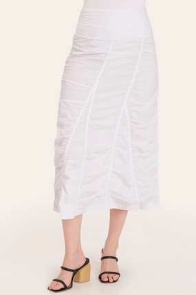 Fold Over Design Gored Peasant Skirt