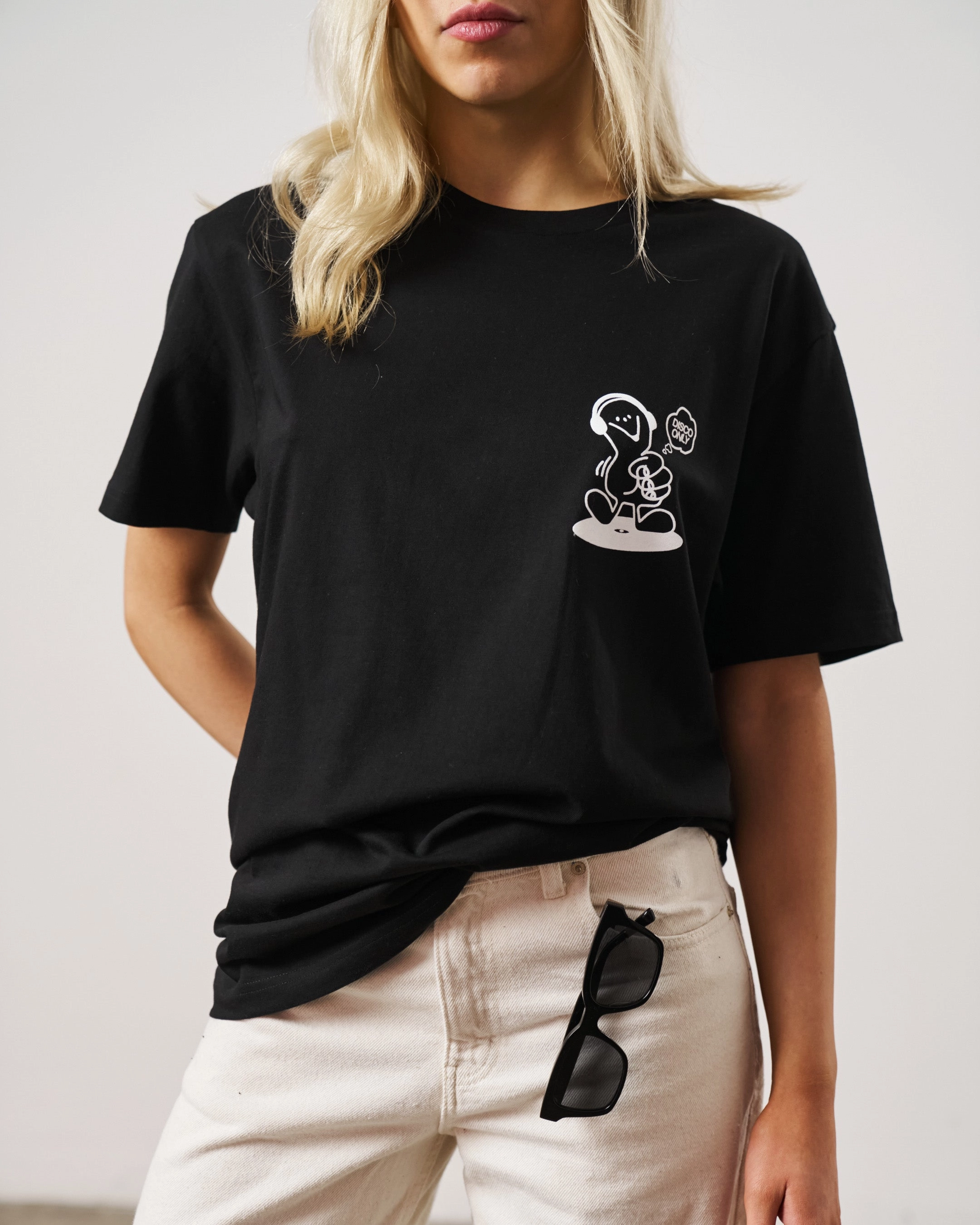 Laser Cut Edges ComfortOptimizedConstruction DISCO ONLY 'Play It Twice V6' Tee - Black