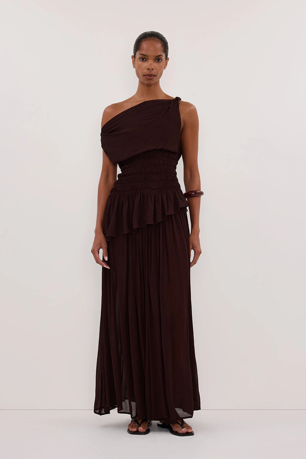 TIANA DARK CHOC MIDI SKIRT - PRE ORDER Relaxed Look