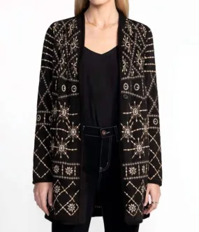 Biya Midi Cardigan Rhodes Pearl In Black Casual Outfit Cold Day Ready