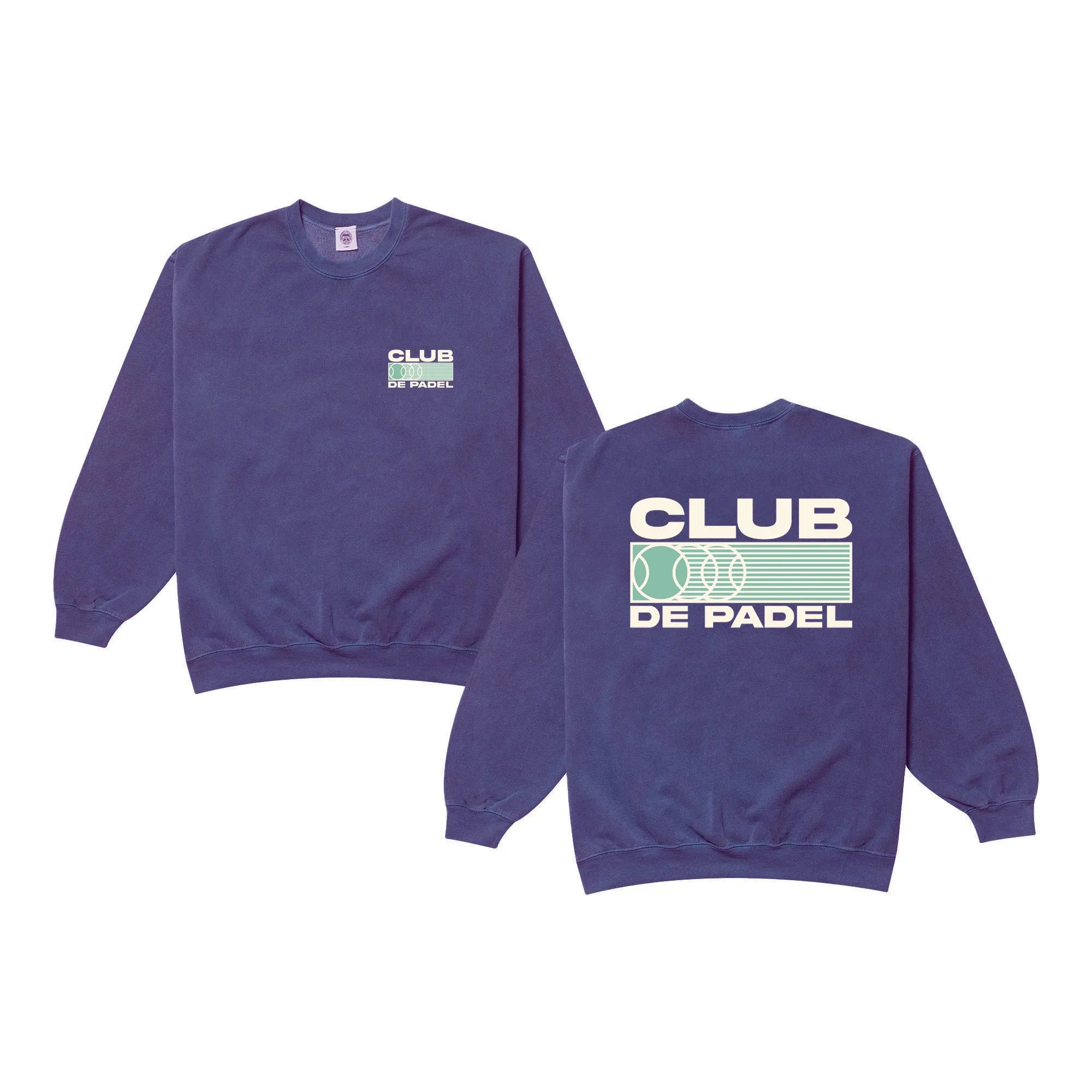 Club de Padel 'Heritage' Vintage Washed Sweater - Violet Winter Layering Soft Fabric Look