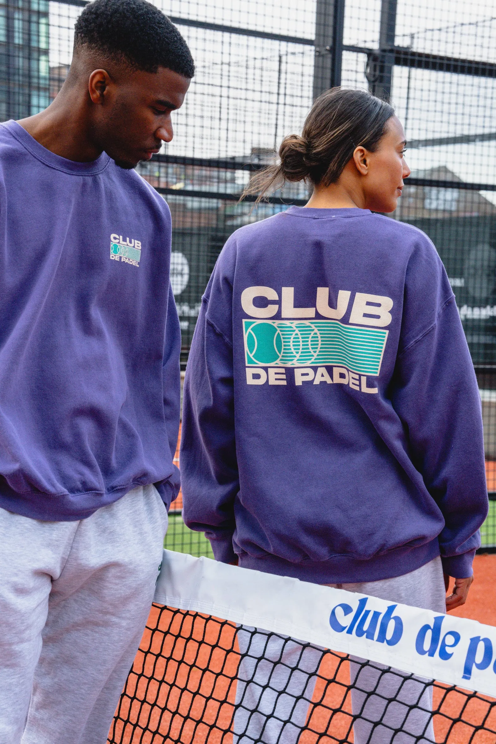 Cold-Weather Layer Resilient Stretch Fabric Club de Padel 'Heritage' Vintage Washed Sweater - Violet