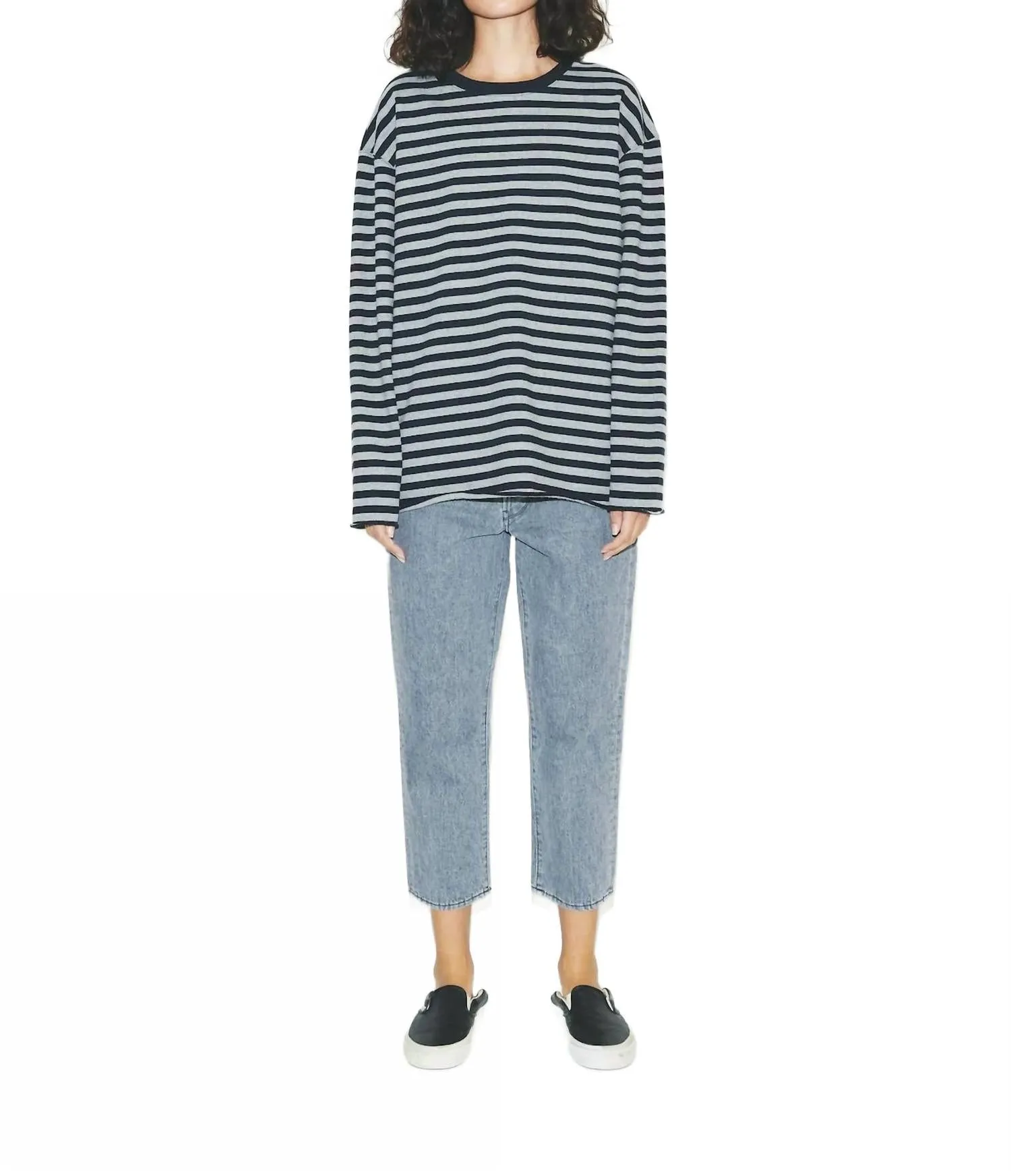 Versatile Apparel Cut Sweater In Black/grey