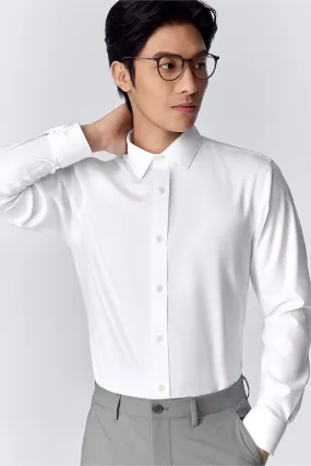 Wrinkle-Free Classic Twill Dress Shirt | White WH001Z Sheer Panel Lightweight Comfort