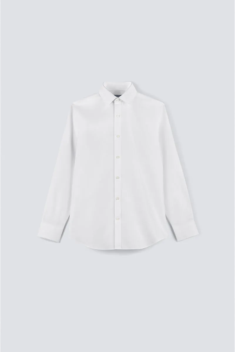 Seamless Sides Wrinkle-Free Classic Twill Dress Shirt | White WH001Z