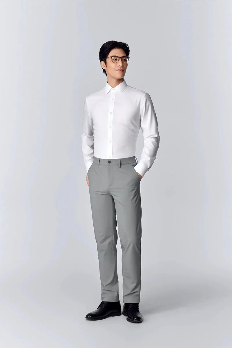 Handcrafted Detail Wrinkle-Free Classic Twill Dress Shirt | White WH001Z