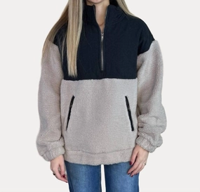 Comfy Wear Comfort Knitwear Half Zip Quilted Jacquard Fuzzy Sweater In Forest