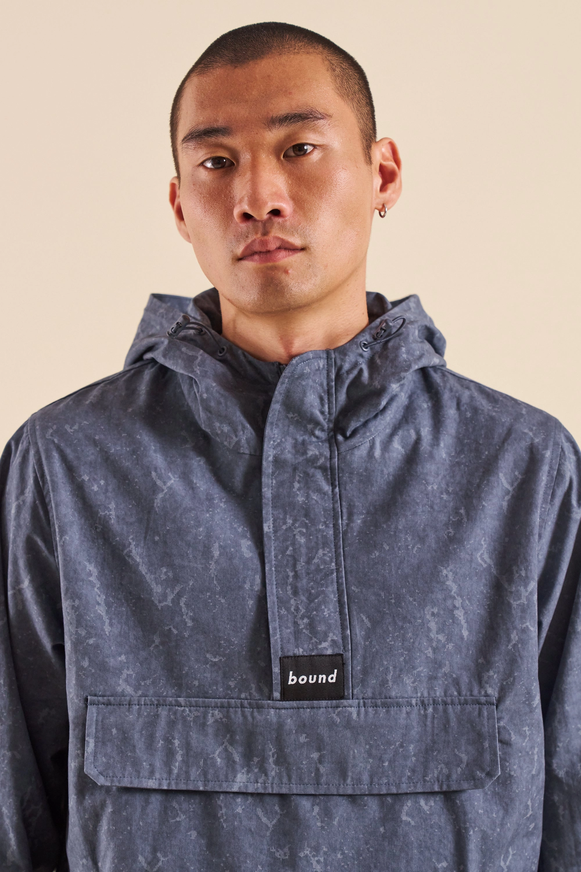 bound Camo Blue Canvas Smock Jacket Temperature Regulating Lining